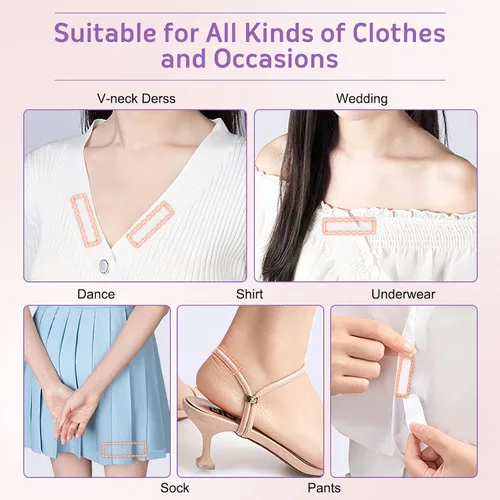 Vista 3 de Secopad Cinta de doble cara para la moda, paquete de 60 cintas suaves para el cuerpo, cinta adhesiva fuerte para la ropa y el cuerpo de las mujeres