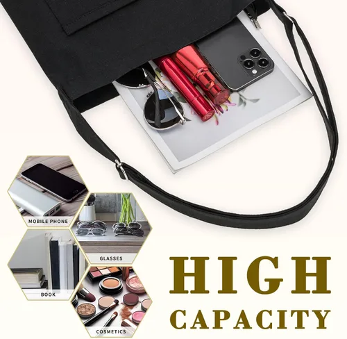 Vista 5 de Beaguful Bolsos Hobo para mujer, bolsos cruzados, bolsos de lona de gran capacidad