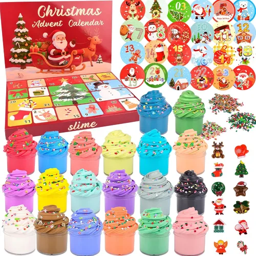 Vista 10 de Kit de slime de Navidad – Slime de Navidad antiadherente, suave, elástico, regalos de fiesta de slime para niños, perfecto para rellenos