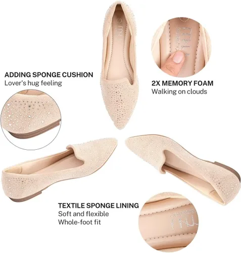 Vista 4 de MUSSHOE Zapatos bajos cómodos sin cordones para mujer
