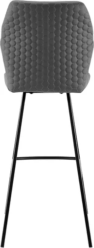 Vista 7 de Armen Living Taburete de cuero sintético gris Tandy y metal negro de 26 pulgadas