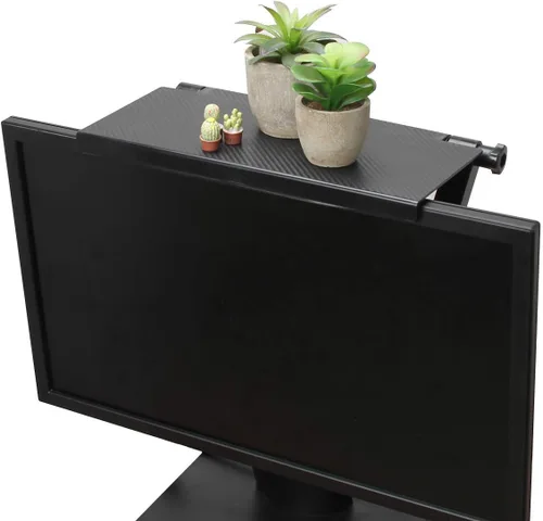 Vista 6 de AHIER Estante de caja de cables de 13 pulgadas para TV montado en la pared, soporte superior de TV en monitor de computadora de escritorio