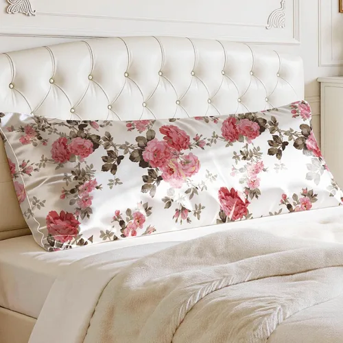 Vista 31 de EXQ Home - Funda de almohada de satén para cuidar el cabello y la piel, tamaño estándar, de seda con estampado negro, juego de 2 fundas con cierre