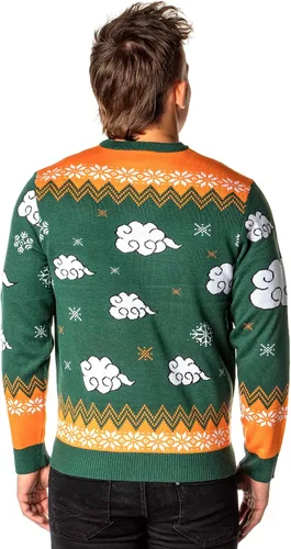 Vista 2 de Dragon Ball Z Suéter Navideño Feo para Hombre de Goku Niño en Nube Nimbus de Punto Tipo Pullover