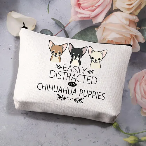 Vista 3 de BDPWSS Regalo de Chihuahua para los amantes de Chihuahua, bolsa de maquillaje de Chihuahua, Chihuahua, perro, cachorro, regalo divertido, bolsa