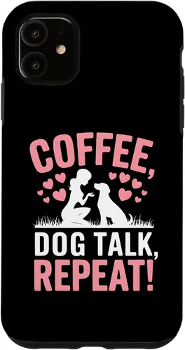 Vista 8 de Coffee Dog Talk Repeat Dog Mom Puppy Love Case for iPhone 17