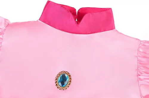 Vista 3 de Disfraz de melocotón para niñas, vestido de princesa de Super Brothers con corona para fiesta de Halloween