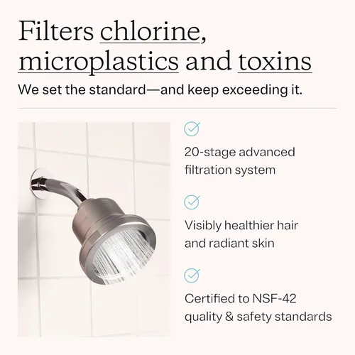 Vista 4 de MDhair - Filtro de repuesto para ducha de 20 etapas para cloro, metales pesados y agua dura, restaura la salud del cabello y la piel, se adapta a