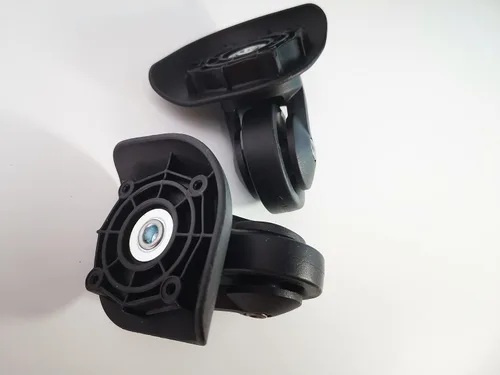 Vista 4 de Zoofen Ruedas de equipaje de repuesto para maleta, color negro, ruedas de repuesto para maleta con 4 agujeros para tornillos (Z-293)