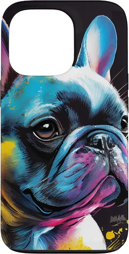 Vista 10 de French Bulldog Puppy Colorful Illustration Graphic Case for iPhone 17