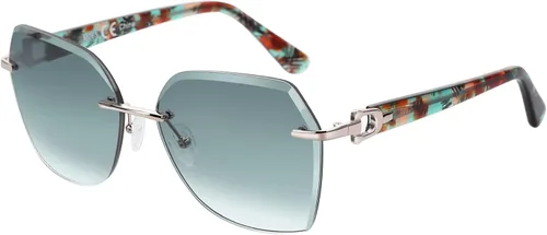 Vista 25 de ZENOTTIC Lentes de sol sin montura de gran tamaño para mujer, diseño geométrico de corte de diamante, lentes degradados, protección UV, tonos de moda