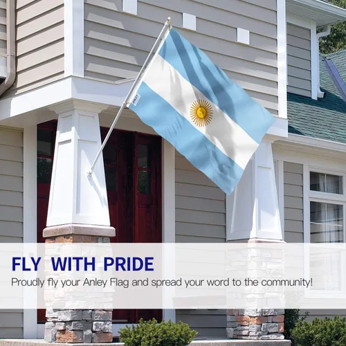 Vista 2 de Anley Fly Breeze - Bandera argentina de 3 x 5 pies, color vivo y a prueba de decoloración, cabecera de lona y doble costura, banderas nacionales