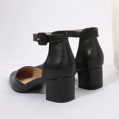 Vista 7 de Amoji Zapatos de vestir con tacón de bloque con punta puntiaguda de 2 pulgadas con correa de tobillo 412