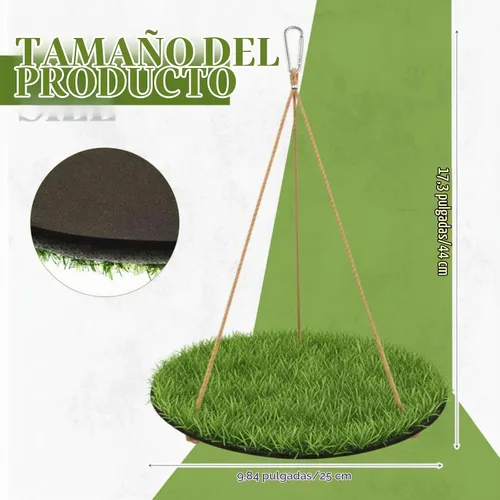 Vista 2 de Juguete de tapete de forrajeo para pájaros pequeños, columpio de pájaro de 10 pulgadas, hamaca colgante de césped artificial para periquitos