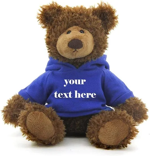 Vista 8 de Plushland Oso Frankie marrón de 12 pulgadas, regalo personalizado de animal de peluche, gran regalo para el día de la madre, día de San Valentín