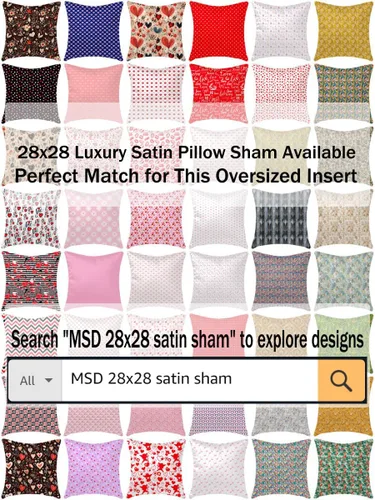 Vista 7 de MSD Paquete de 2 rellenos de almohada de 28 x 28 pulgadas, hipoalergénicas, cuadradas, de poliéster blanco, relleno de almohada europea para sofá