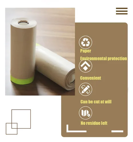 Vista 8 de Papel de enmascarar, papel de enmascaramiento de pintura con adhesivo, rollo de papel para pintores de 20 pulgadas x 50 pies, papel para pintores
