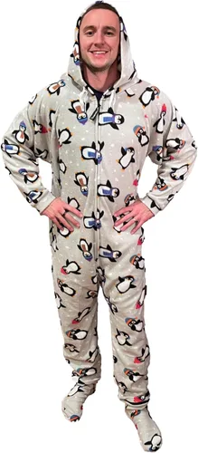 Vista 4 de Forever Lazy - Mameluco con pies para adultos, pijamas de una sola pieza para hombre o mujer, overol unisex, con pies desmontables