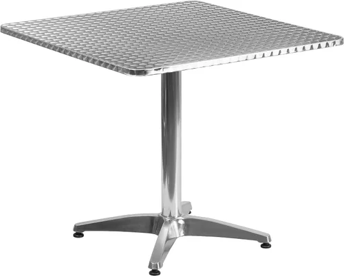 Vista 7 de Flash Furniture - Mesa cuadrada de aluminio de 27.5 pulgadas de grado comercial Mellie para interiores y exteriores con base