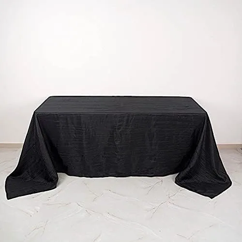 Vista 5 de Balsa Circle Mantel rectangular de tafetán arrugado de acordeón negro de 90 x 132 pulgadas, suministros de decoración de recepción para bodas