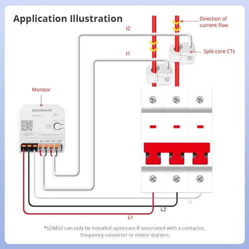 Vista 3 de Monitor de energía inteligente para el hogar con 2 CT de 120 A, seguimiento del uso de electricidad en vivo, seguimiento de energía bidireccional