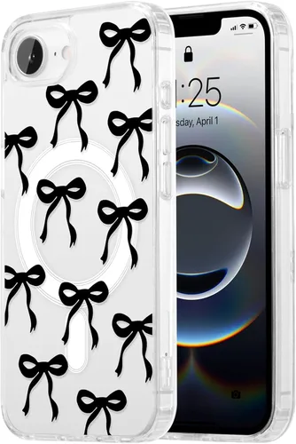 Vista 52 de UEEBAI - Funda magnética para iPhone 11, diseño de lazo, compatible con MagSafe, funda transparente delgada inalámbrica, antiamarilleo, a prueba