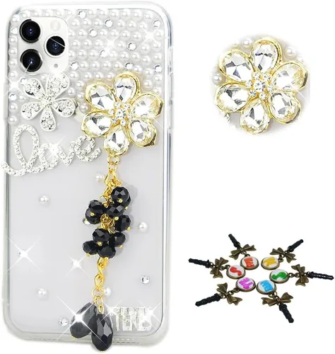 Vista 18 de Sparkle Case Compatible con Samsung Galaxy Z Flip 2 5G - Elegante - Funda 3D hecha a mano con corona brillante y labios sexy para niñas de tacón