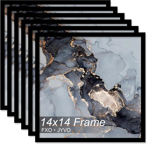 Vista 44 de Fxojyvo Marco de 4 x 4 pulgadas, marco negro para póster cuadrado de 4 x 4, peso ligero y altamente transparente, marco de 4 x 4 para pared, 1