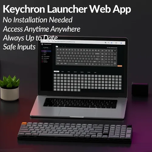 Vista 6 de Keychron K17 Max 96% Layout QMKLauncher Teclado mecánico con cable ultra delgado inalámbricotipo C con retroiluminación RGB, interruptor rojo