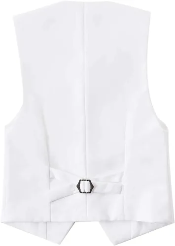 Vista 4 de Addneo Trajes formales de 5 piezas con camisa y chaleco, Blanco