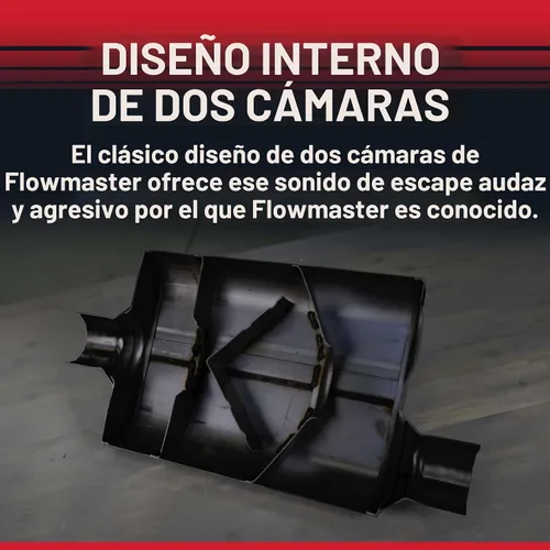 Vista 9 de Flowmaster 43041 serie 40 Silenciador. Entrada centrada/salida central