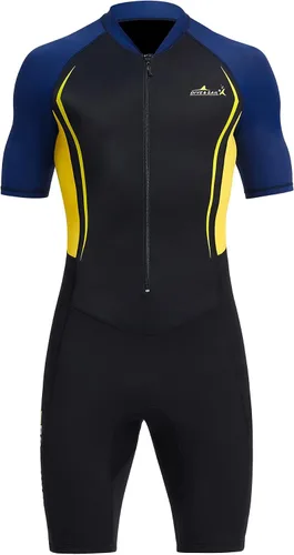 Vista 8 de DIVE & SAIL Traje de neopreno corto de 0.059 in para adultos, para buceo, natación, surf, canoa