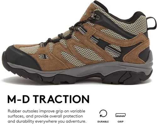 Vista 4 de HI-TEC Ravus WP - Botas de senderismo impermeables para hombre, ligeras y transpirables para exteriores