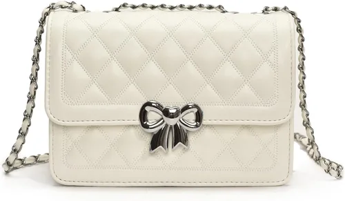 Vista 13 de Travistar Bolsos cruzados para mujer, bolsos pequeños de piel sintética, bolso de hombro, bolso de noche, bolsos acolchados con correa de cadena