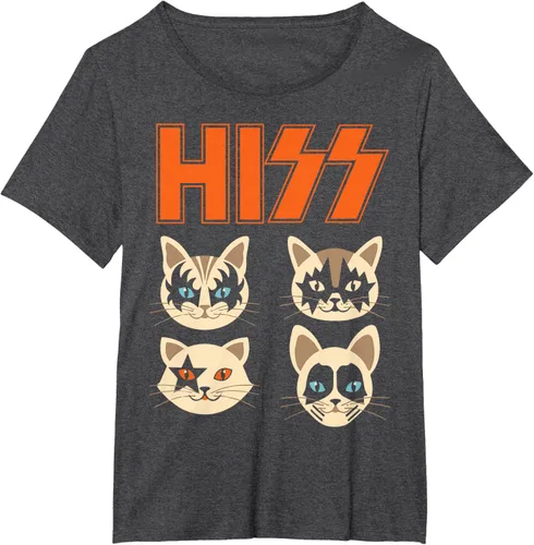 Vista 21 de Camiseta Hiss Funny Cats Kittens Rock Rockin, Negro