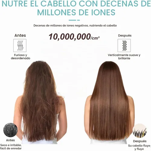 Vista 4 de AZEUS - Cepillo iónico para alisar el cabello, peine con calefacción MCH