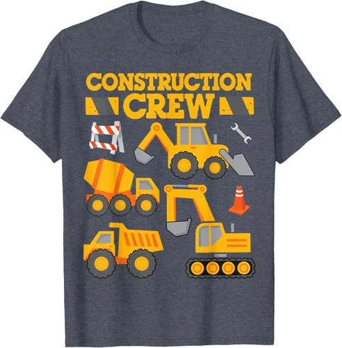 Vista 78 de Construction Crew Worker Excavator - Camiseta para niños y niñas Negro