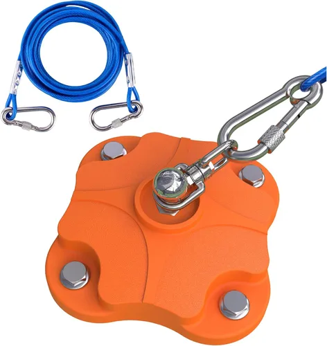 Vista 7 de Estaca de perro resistente para exterior, patio y camping con cables de 2x20 pies para perros, capacidad de 200 libras, doble giro de 360°, anclaje