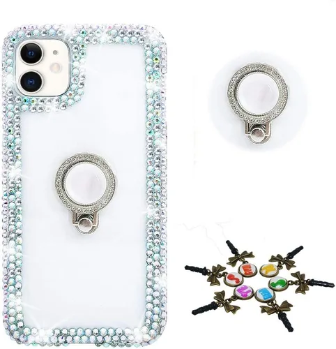 Vista 38 de Sparkle - Funda para teléfono compatible con Samsung Galaxy Z Flip 2 5G - Elegante - Funda 3D hecha a mano con diseño de diamantes de imitación