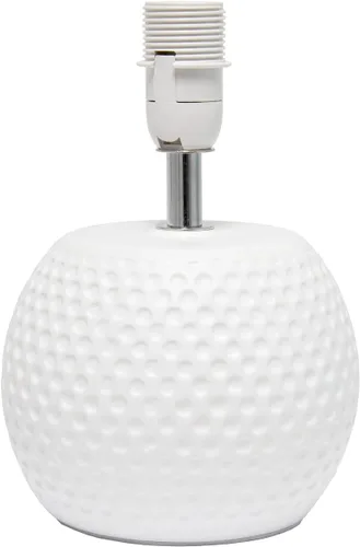 Vista 7 de Simple Designs LT2084-WHT - Lámpara de mesita de noche de cerámica con textura tachonada, color blanco
