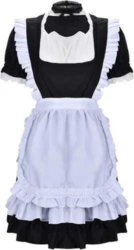 Vista 3 de eczipvz Halloween Costumes for Women, Womens Victorian Gothic Dress Oktoberfest Ruffle Beer Maid Dress Medieval Cosplay Dress