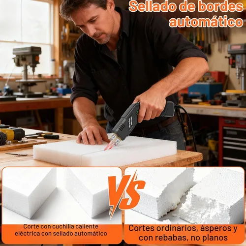 Vista 5 de Preciva Cortador de espuma de cuchillo caliente con pantalla digital, kit de herramientas de corte de espuma eléctrica, base de cobre puro, 20