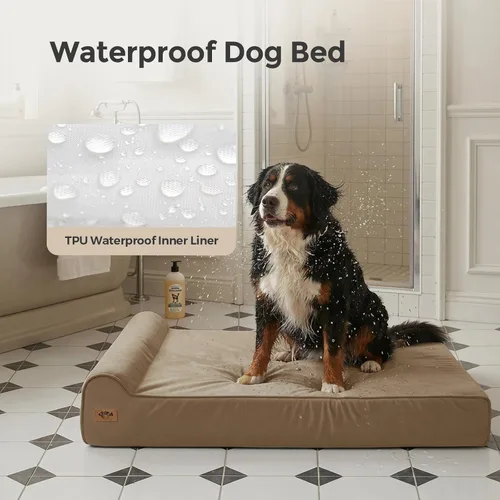 Vista 5 de Sytopia Camas ortopédicas para perros grandes, sofá de espuma viscoelástica extra gruesa de 7 pulgadas para perros mayores y grandes daneses