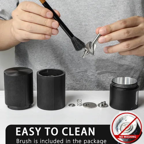 Vista 6 de Molinillo de café portátil, molinillo de café eléctrico con 45 ajustes ajustables, molinillos de café recargables para expreso, viajes, campamento
