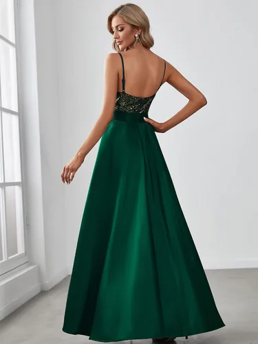 Vista 2 de Ever-Pretty Vestido de fiesta largo con cuello en V para mujer, 0667
