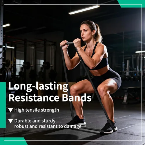 Vista 6 de Juego de 12 bandas de resistencia, asistencia para dominadas, entrenamiento de fuerza y terapia física para gimnasio en casa Bandas de bucle