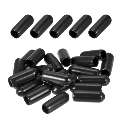 Vista 7 de DMiotech Paquete de 80 protectores de rosca de tornillo negros ID de 1/2 pulgadas (0.472 in), tapas de goma para pernos de tornillo, tuberías