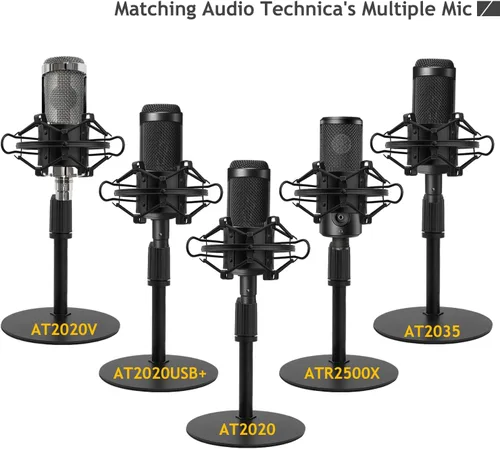 Vista 3 de Audio Technica Soporte de micrófono AT2020 con parabrisas de espuma de montaje de choque, soporte de micrófono AT2020 con soporte de choque