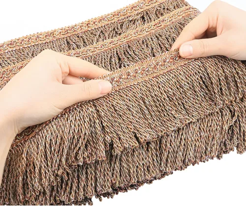 Vista 18 de Cortina de flecos de lingotes de 5 yardas/2.5 pulgadas, adornos de tela con flecos para el hogar, accesorios de costura para manualidades, ropa