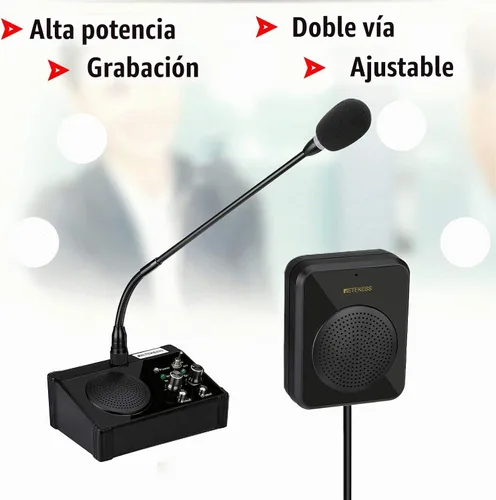 Vista 4 de Retekess TW106 Intercomunicador de ventana, sistema de intercomunicación